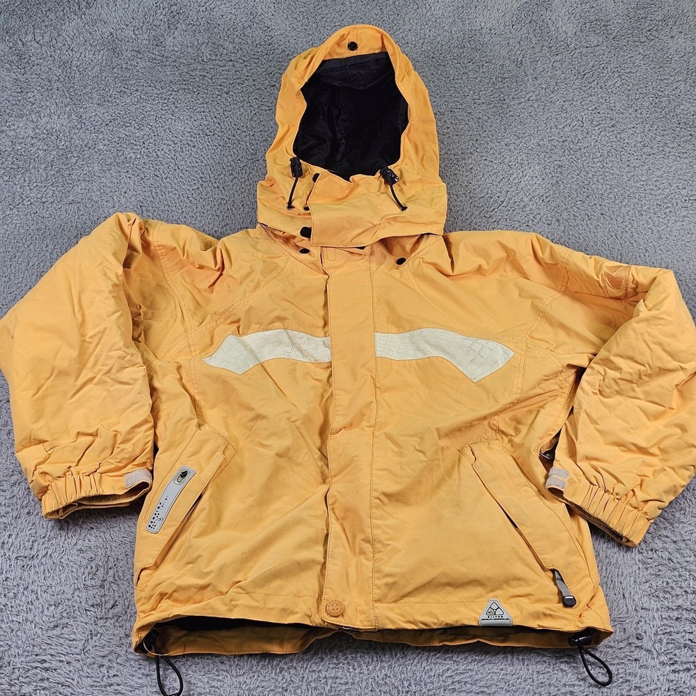 Bonfire Snowboarding Jacket Mens Small Yellow Silver Series Vaporlite Ski Coat